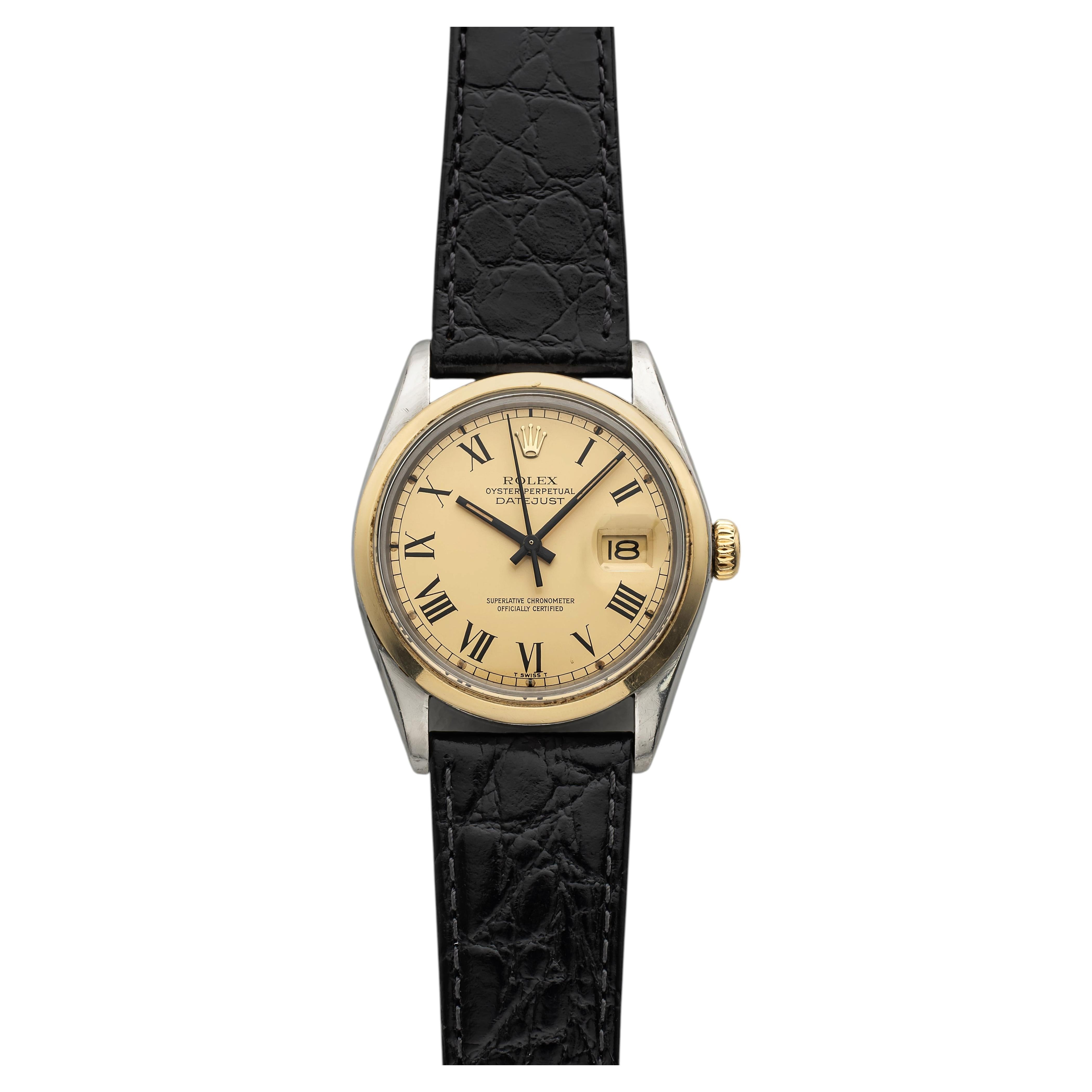 Vintage 1978 Rolex Datejust 16003 Two-Tone Champagne Buckley Dial Auto 34mm