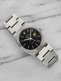 Vintage 1978 Rolex Oysterquartz 17000 Stainless Steel Black Dial 36mm