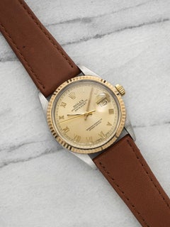 Vintage 1979 Rolex Datejust 16013 Two-Tone Champagne Roman Dial Automatic 36mm