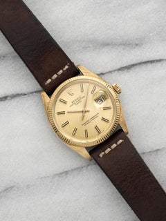 Vintage 1979 Rolex Oyster Perpetual Date 1503 14K YG Champagne Dial Auto 34mm