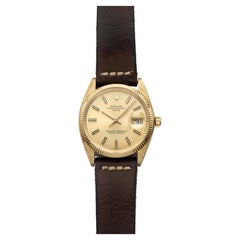Vintage 1979 Rolex Oyster Perpetual Date 1503 14K YG Champagne Dial Auto 34mm