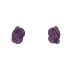 Vintage 1979 Tiffany & Co Amethyst Earrings Infinity Knot Small Studs Jewelry