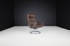 Vintage 1980 Ekornes Stressless Recliner — Scandinavian Leather Lounge Chair