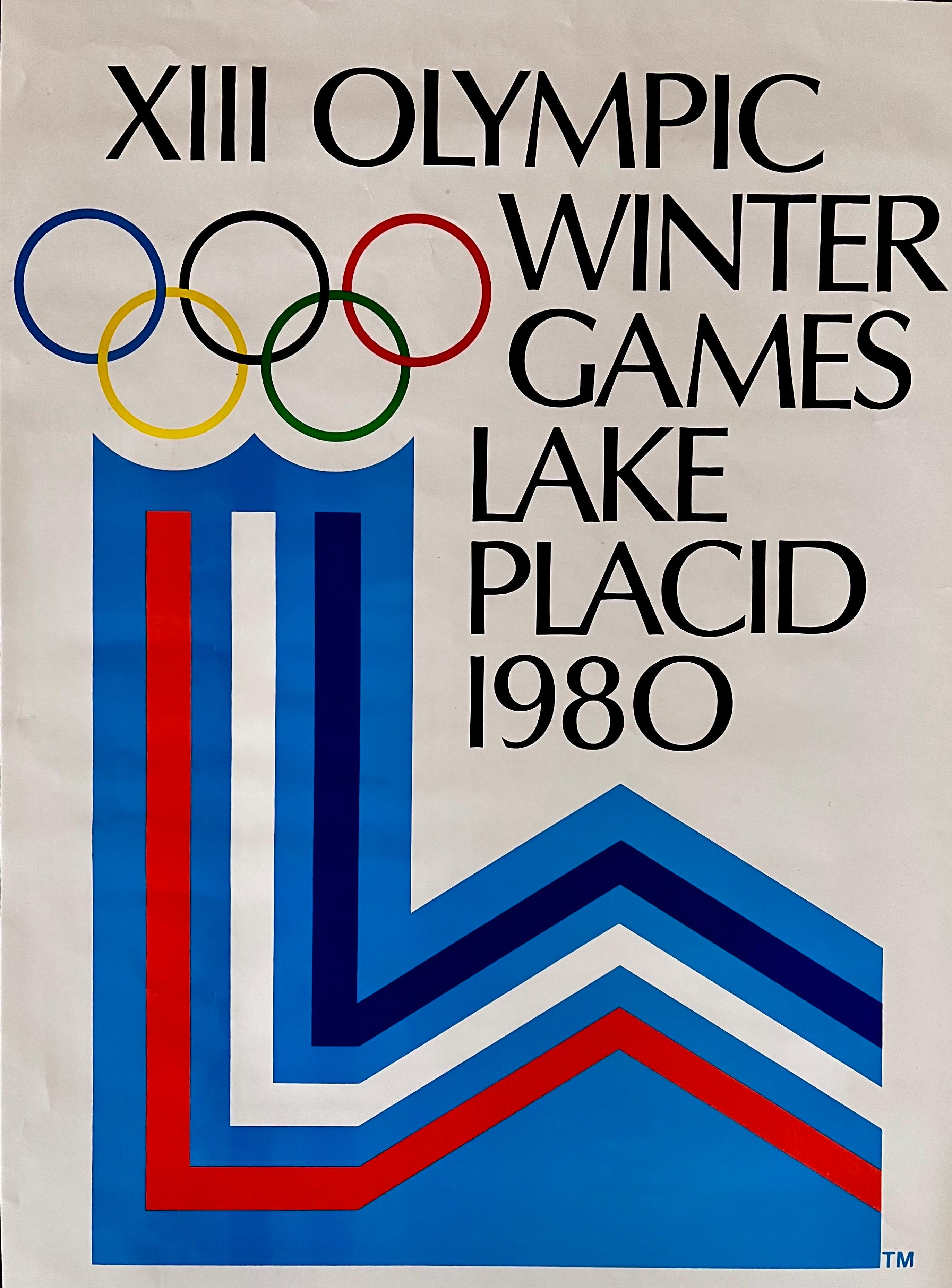 American Vintage 1980 Lake Placid Winter Olympics Poster