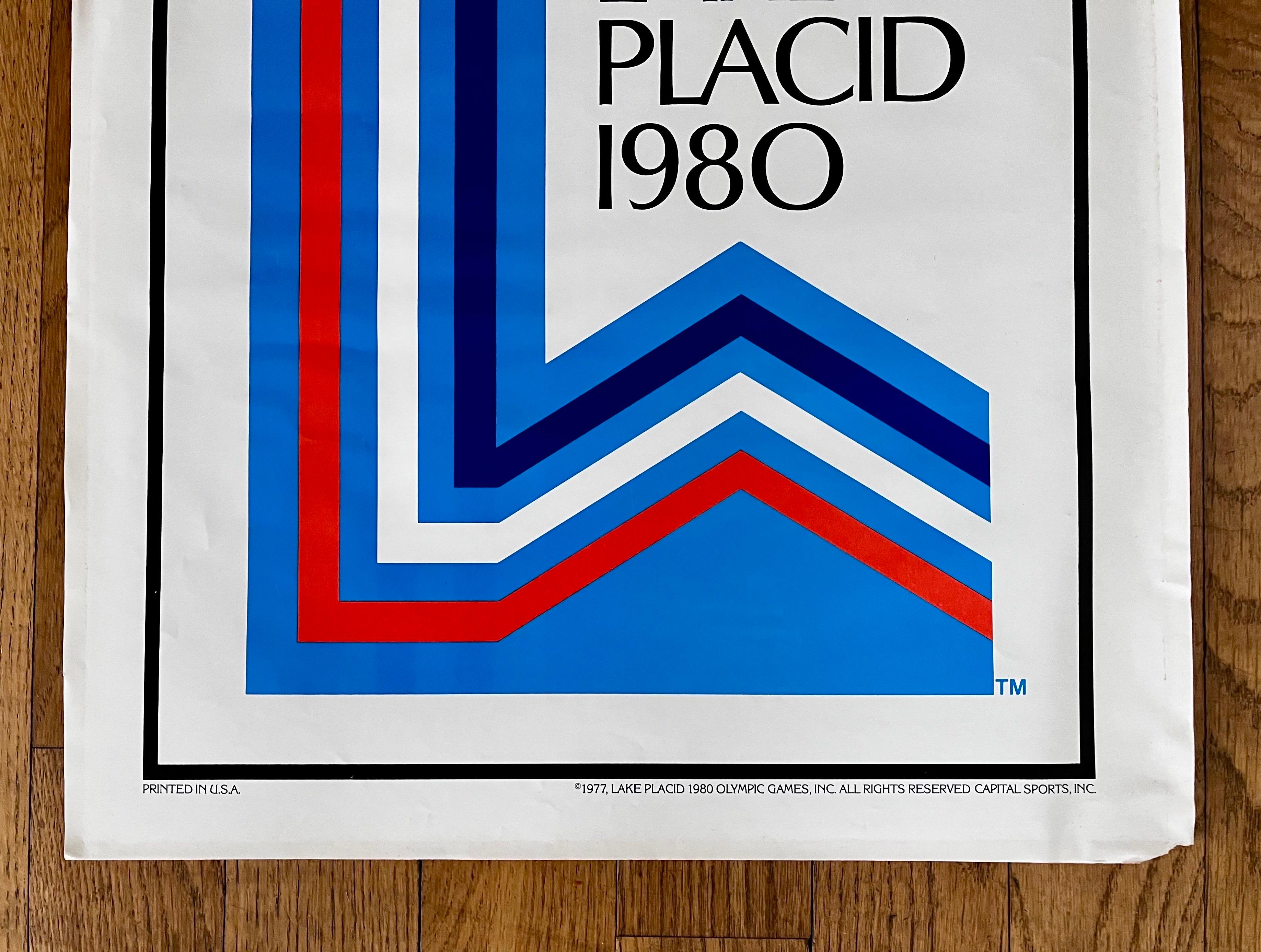 Late 20th Century Vintage 1980 Lake Placid Winter Olympics Poster