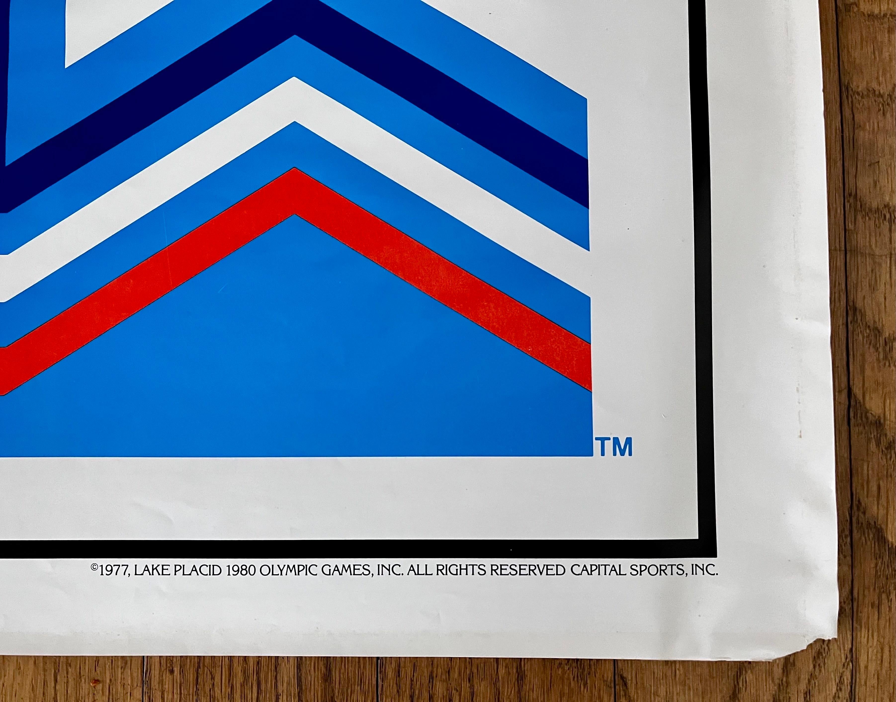 Paper Vintage 1980 Lake Placid Winter Olympics Poster