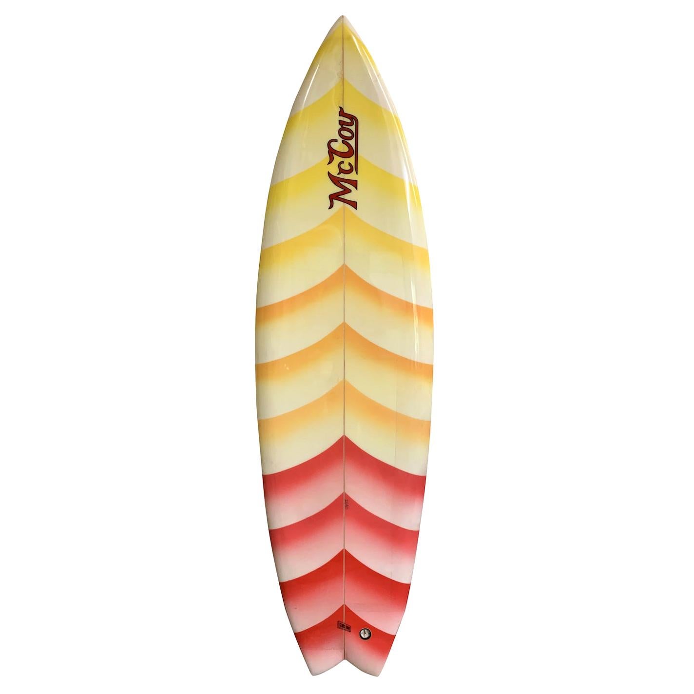 Vintage 1980 McCoy Twin Fin Surfboard by Greg Pautsch en vente