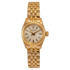 Vintage 1980 Rolex Oyster Perpetual Lady 24MM 6718 Jubilee 18K Yellow Gold Watch