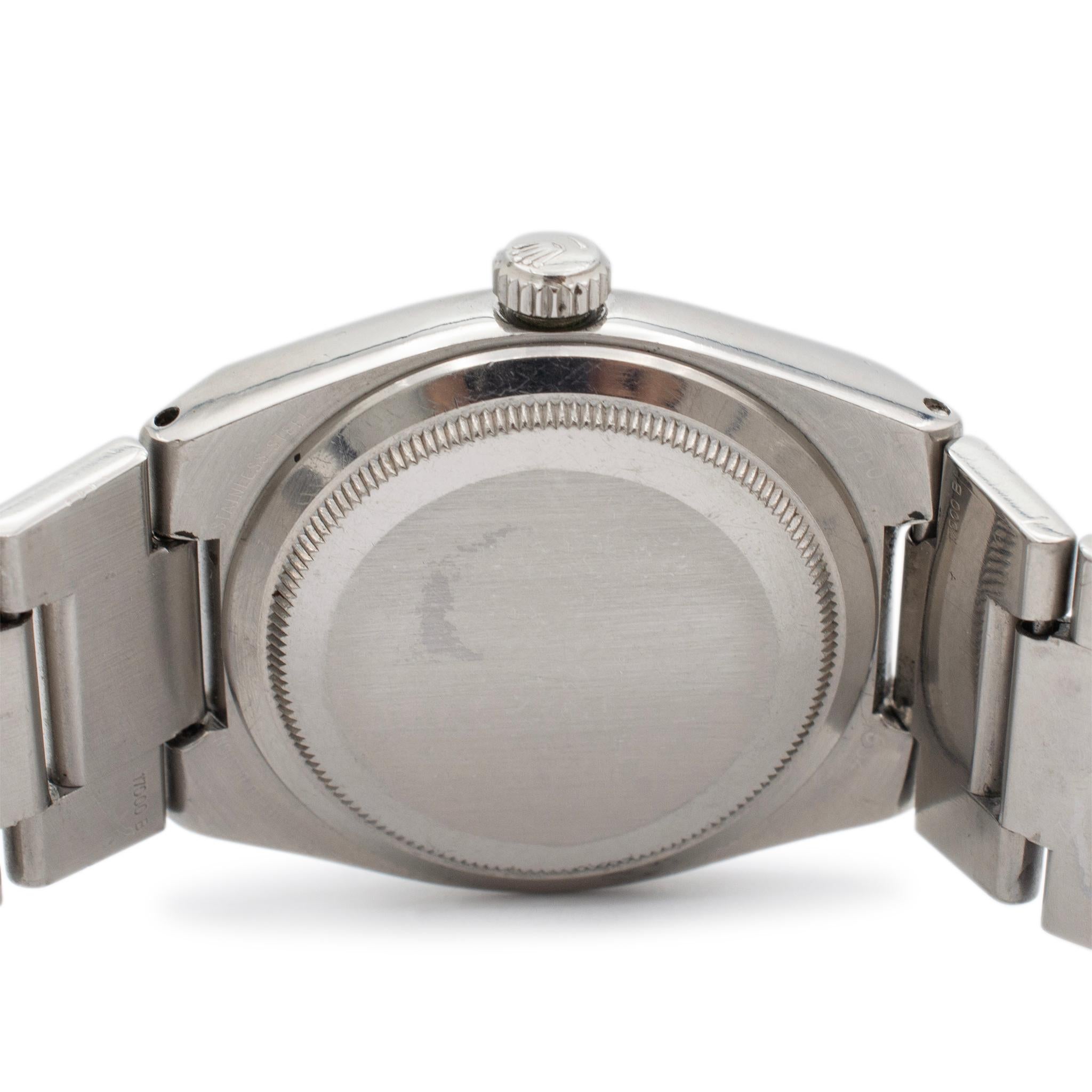 Vintage 1980 Rolex Oyster Quartz Datejust 36MM Black Dial Stainless Steel Watch 1