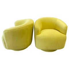 Vintage 1980’ S Swivel Chairs in Knoll Ultrasuede