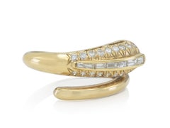 Vintage 1980 0.95 Carat Diamonds Snake Ring (bague serpent)