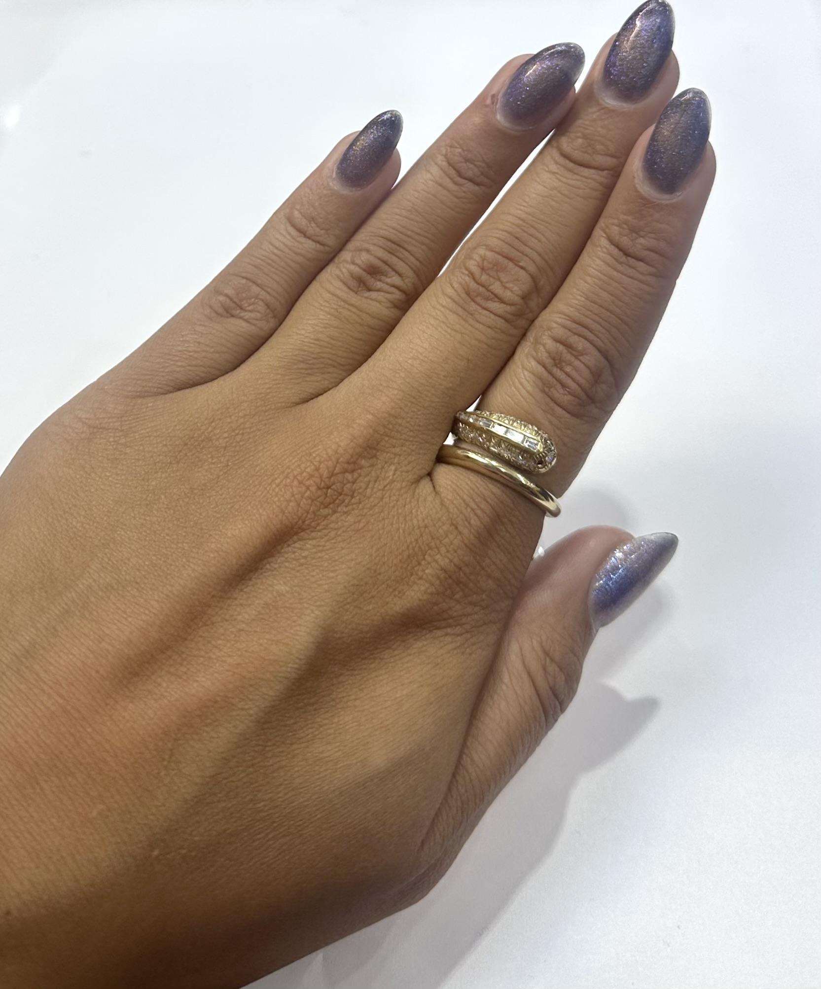 De las mujeres Anillo de serpiente vintage de los años 80 con diamantes de 0,95 quilates en venta