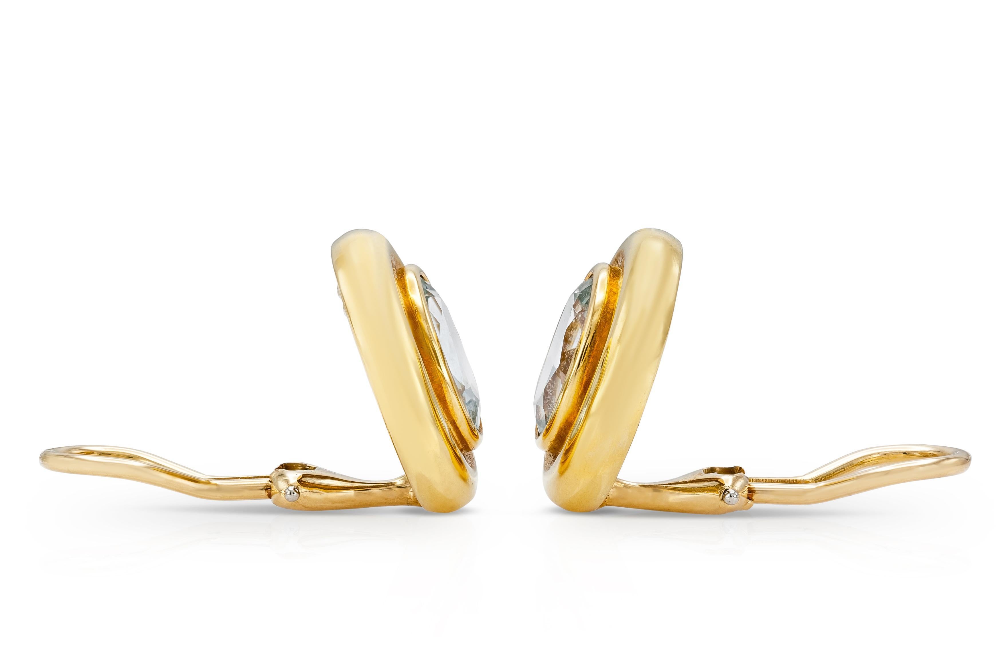 Vintage 1980s 10.00 Karat Aquamarin Ohrringe im Zustand „Gut“ im Angebot in New York, NY