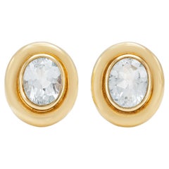 Pendientes vintage de aguamarina de 10,00 quilates de los años 80