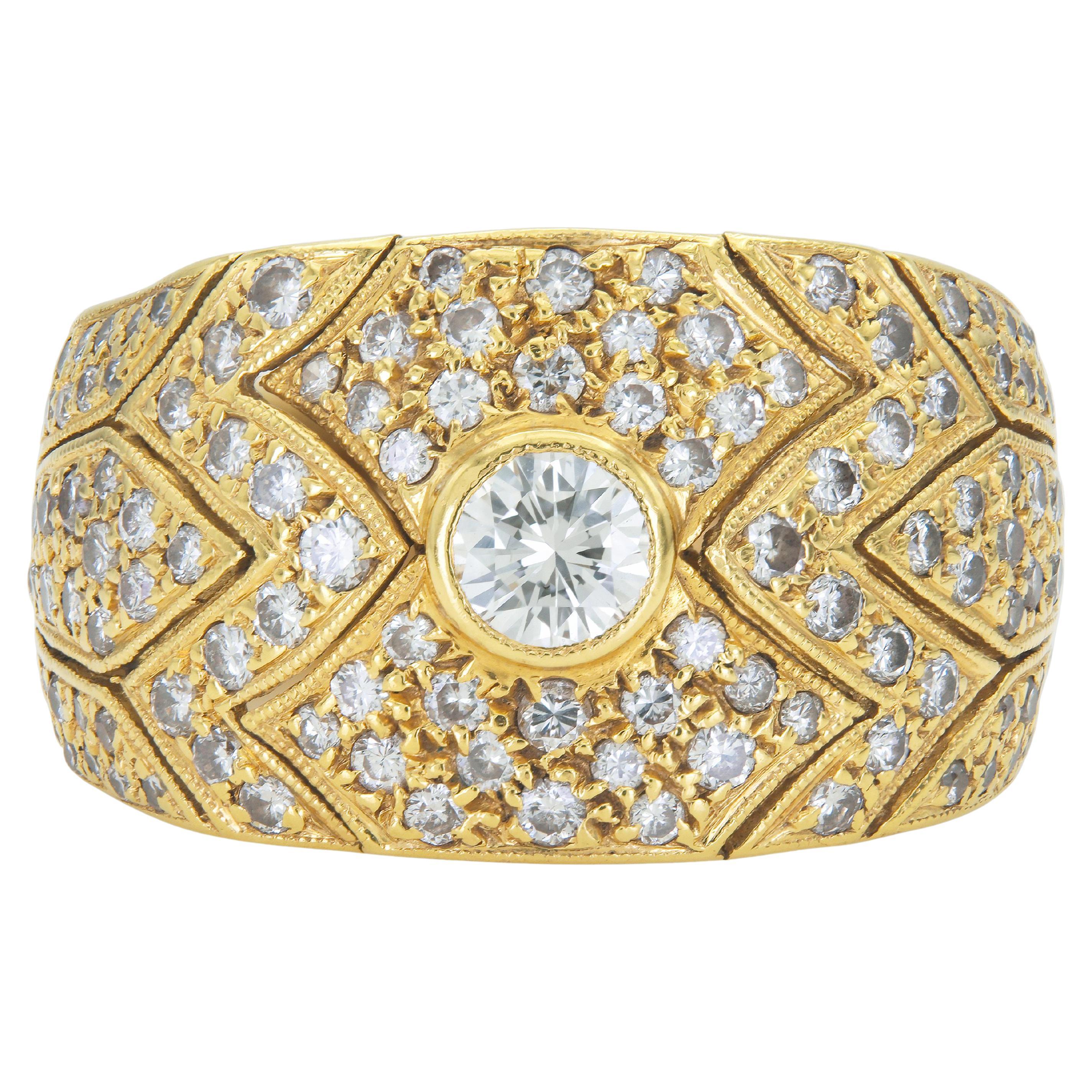 Vintage 1980s 1.21 Carat Diamonds Band Ring