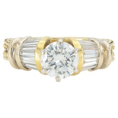 Vintage 1980s 1.25 Carat Round Cut Diamond Engagement Ring