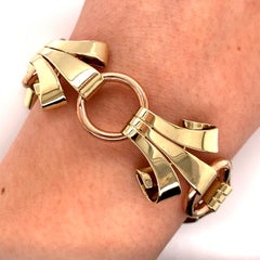 Vintage 1980s 14 Karat Rose and Green Gold Link Bracelet