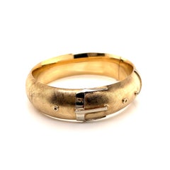 Vintage 1980’s 14k Yellow Gold Belt Design Bangle Bracelet