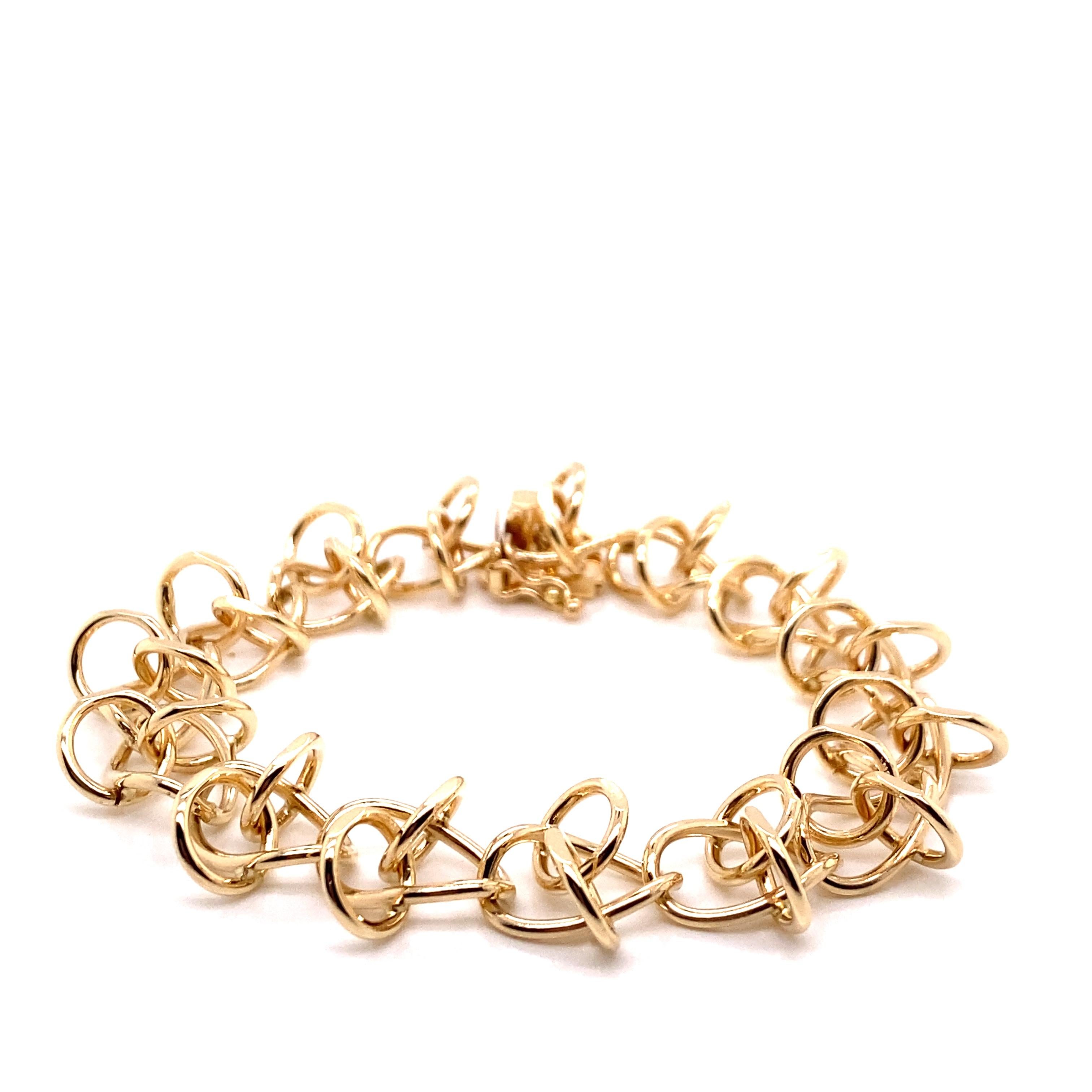 vintage 14 karat gold charm bracelet