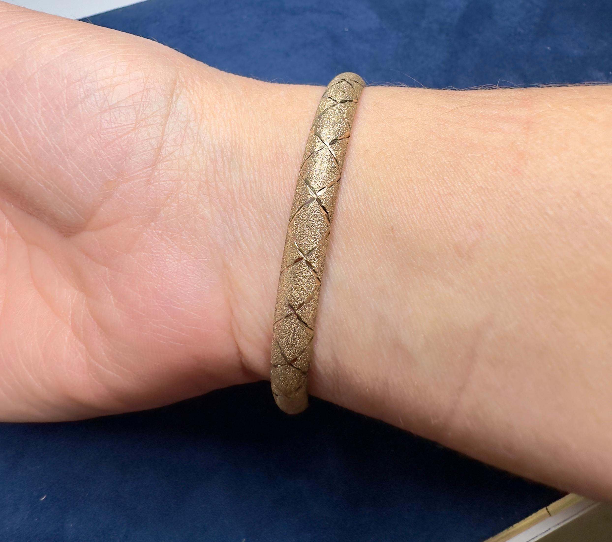 Glitter-Armreif aus 14 Karat Gelbgold, 1980er Jahre, Vintage im Angebot 1