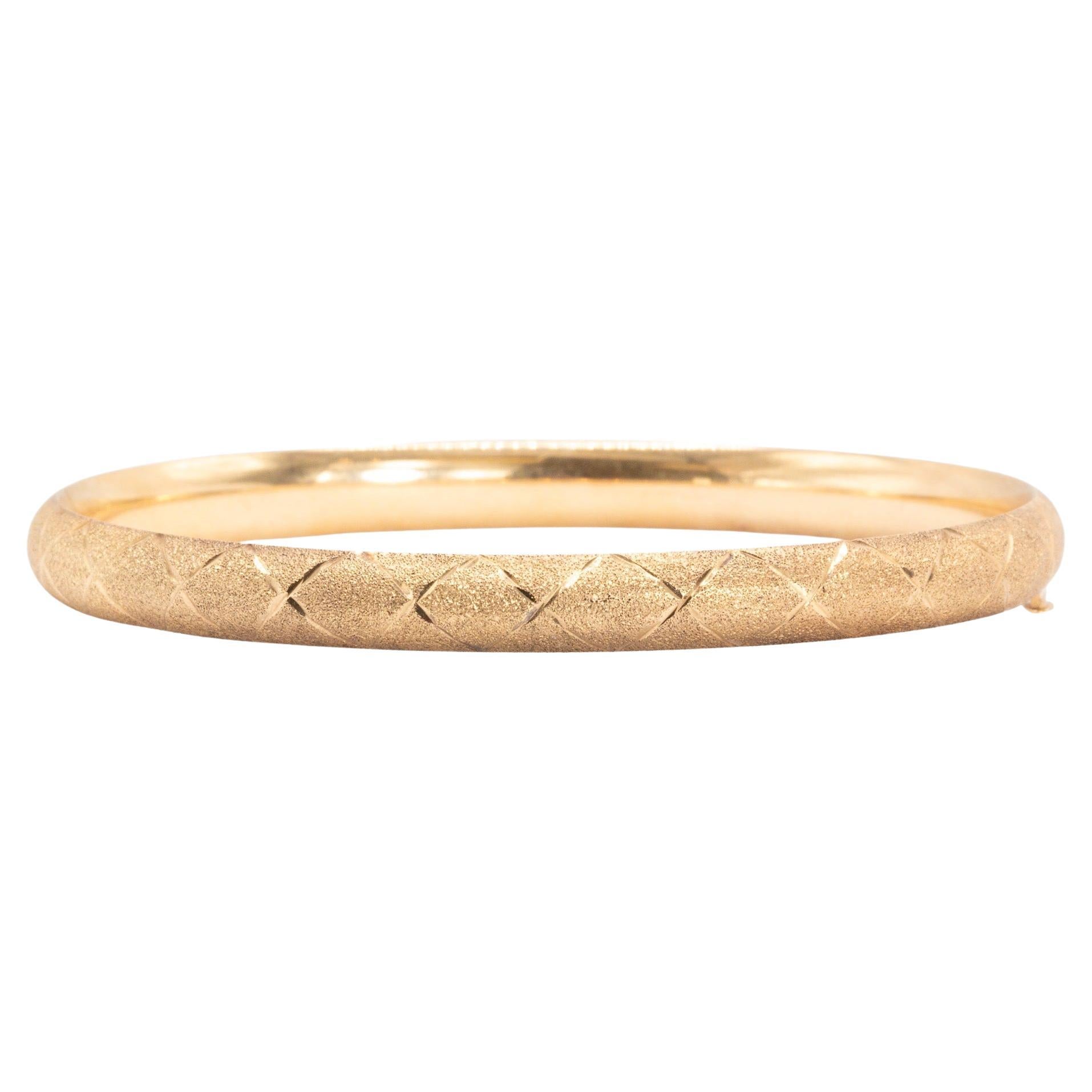Glitter-Armreif aus 14 Karat Gelbgold, 1980er Jahre, Vintage im Angebot