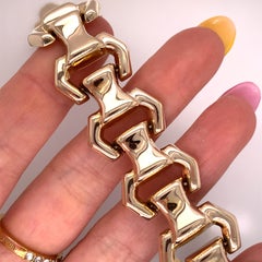 Bracciale vintage anni '80 in oro giallo 14 carati italiano A Link