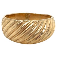 Statement-Ring aus 14 Karat Gelbgold mit Shrimp-Design, 1980er Jahre