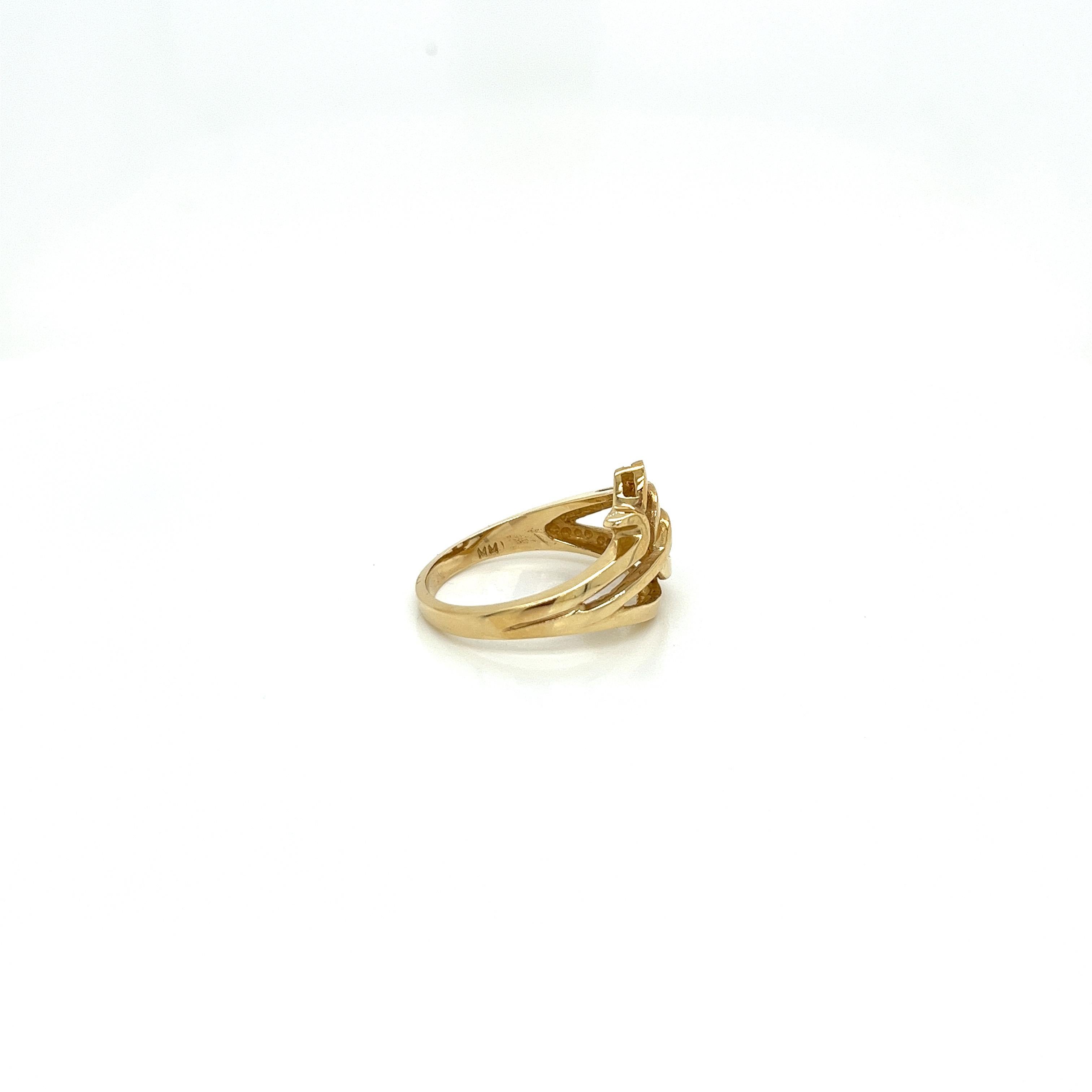 Vintage 1980's 14k Yellow Gold Statement Ring In New Condition For Sale In Boston, MA