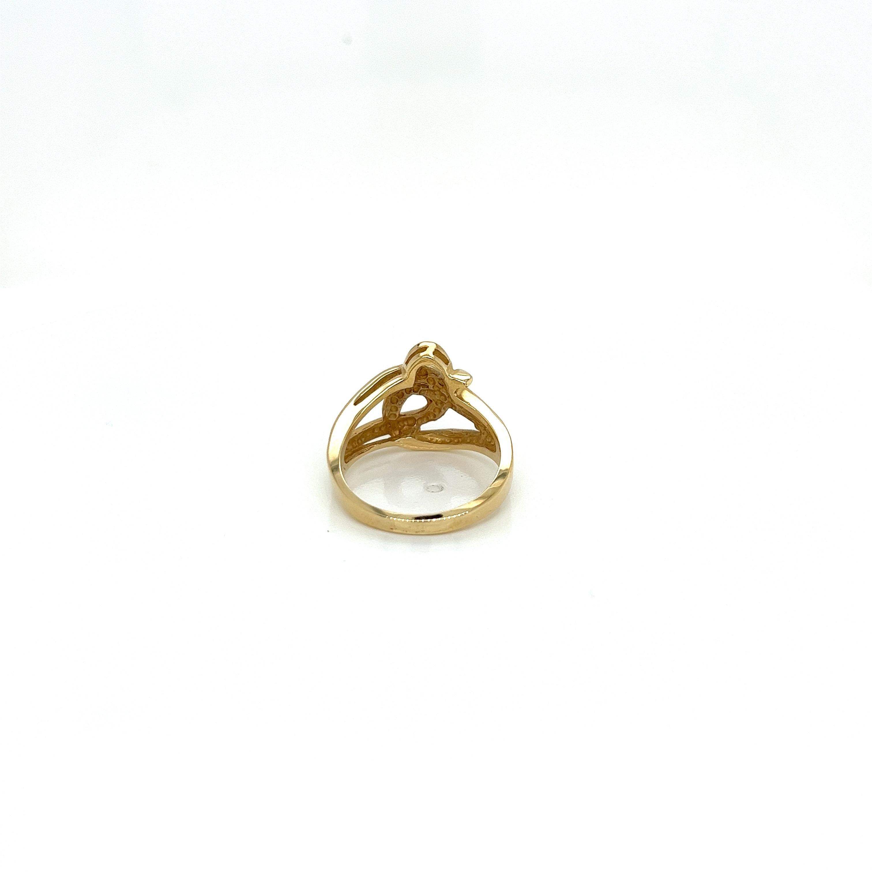 Women's Vintage 1980's 14k Yellow Gold Statement Ring For Sale