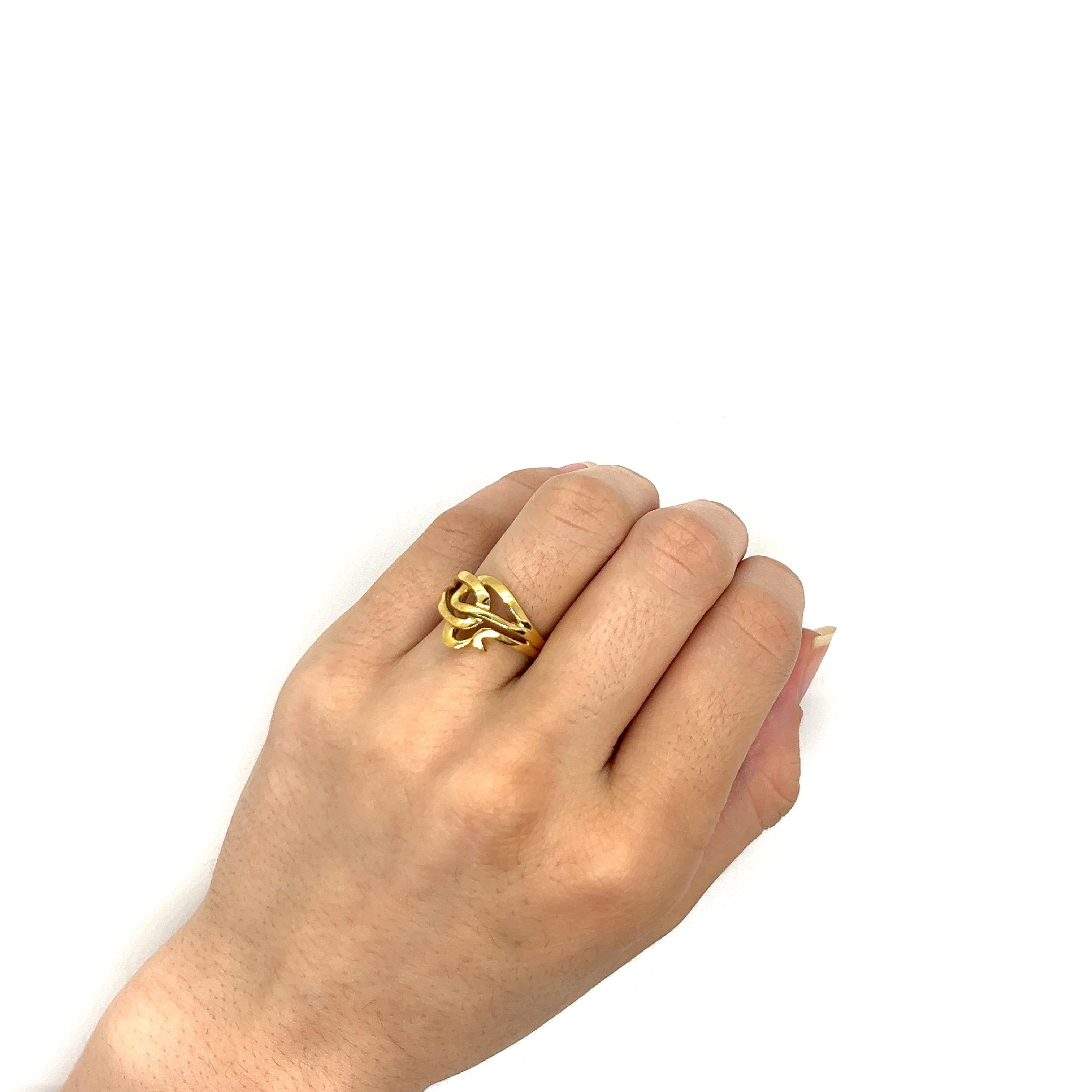 Vintage 1980's 14k Yellow Gold Statement Ring For Sale 1