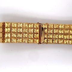 Breites Vintage-Gliederarmband aus 14 Karat Gelbgold, 1980er Jahre