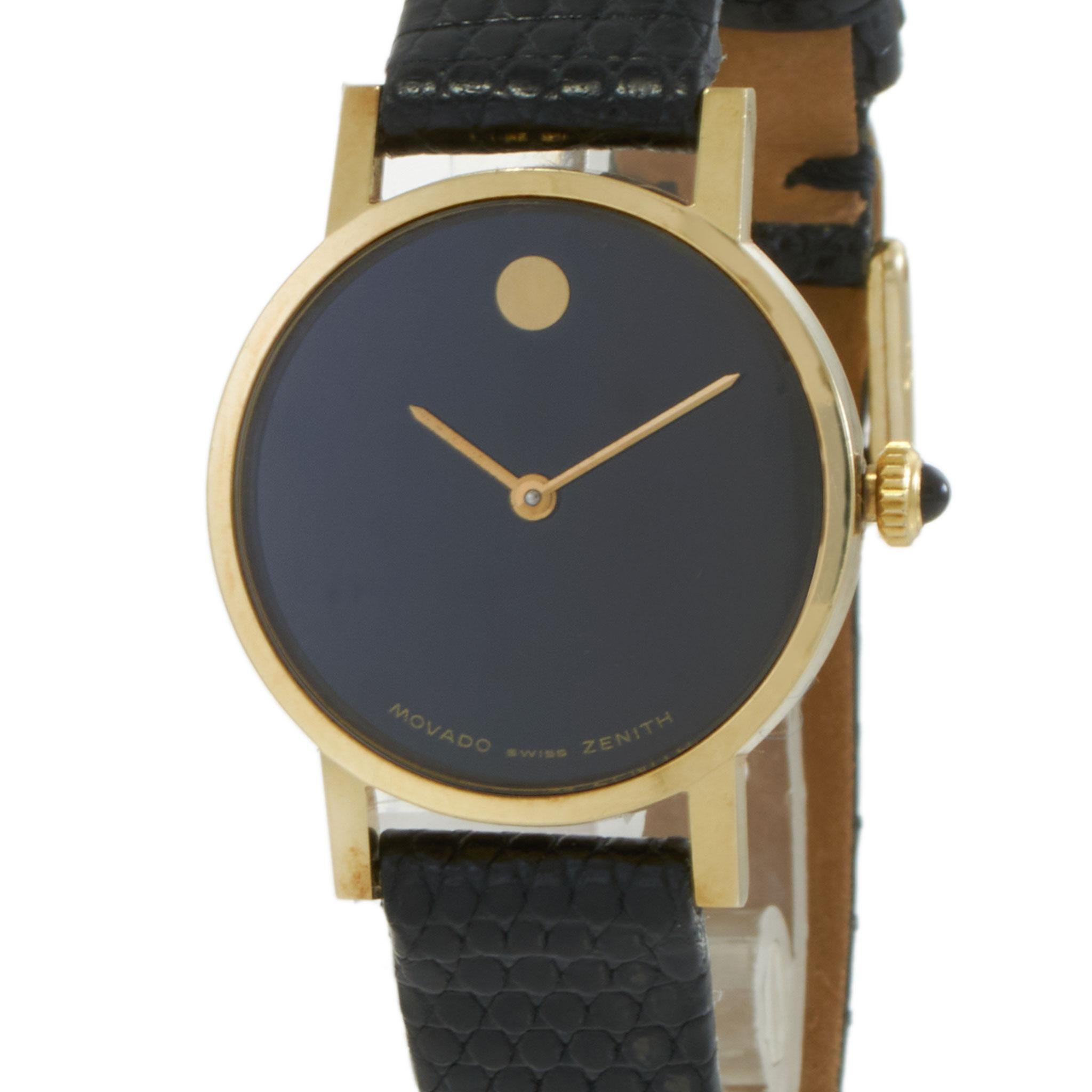 Reloj de museo vintage Movado/Zenith de 14 quilates de los años 80 - cuerda manual en Bueno estado para la venta en New York, NY