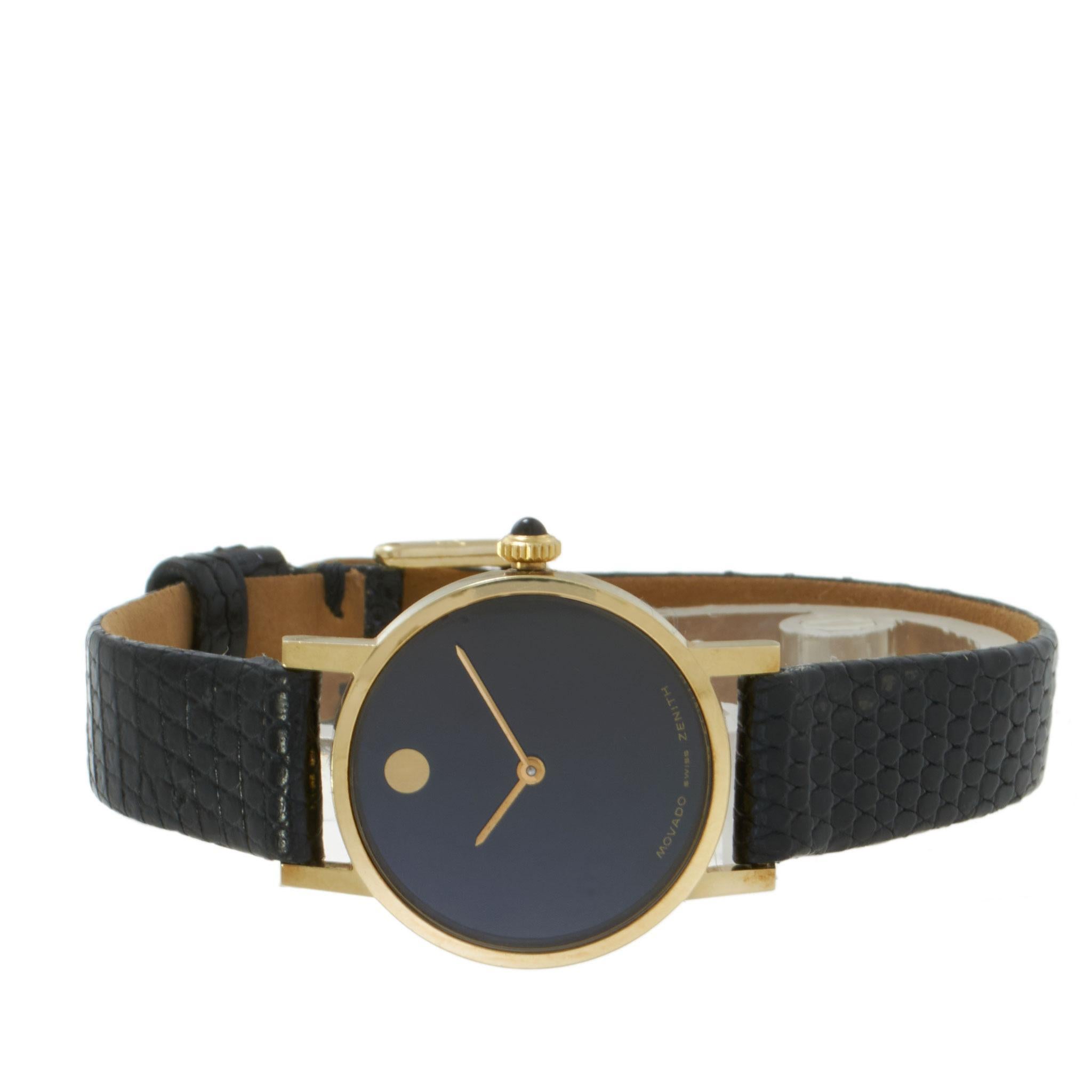 Reloj de museo vintage Movado/Zenith de 14 quilates de los años 80 - cuerda manual en venta 1