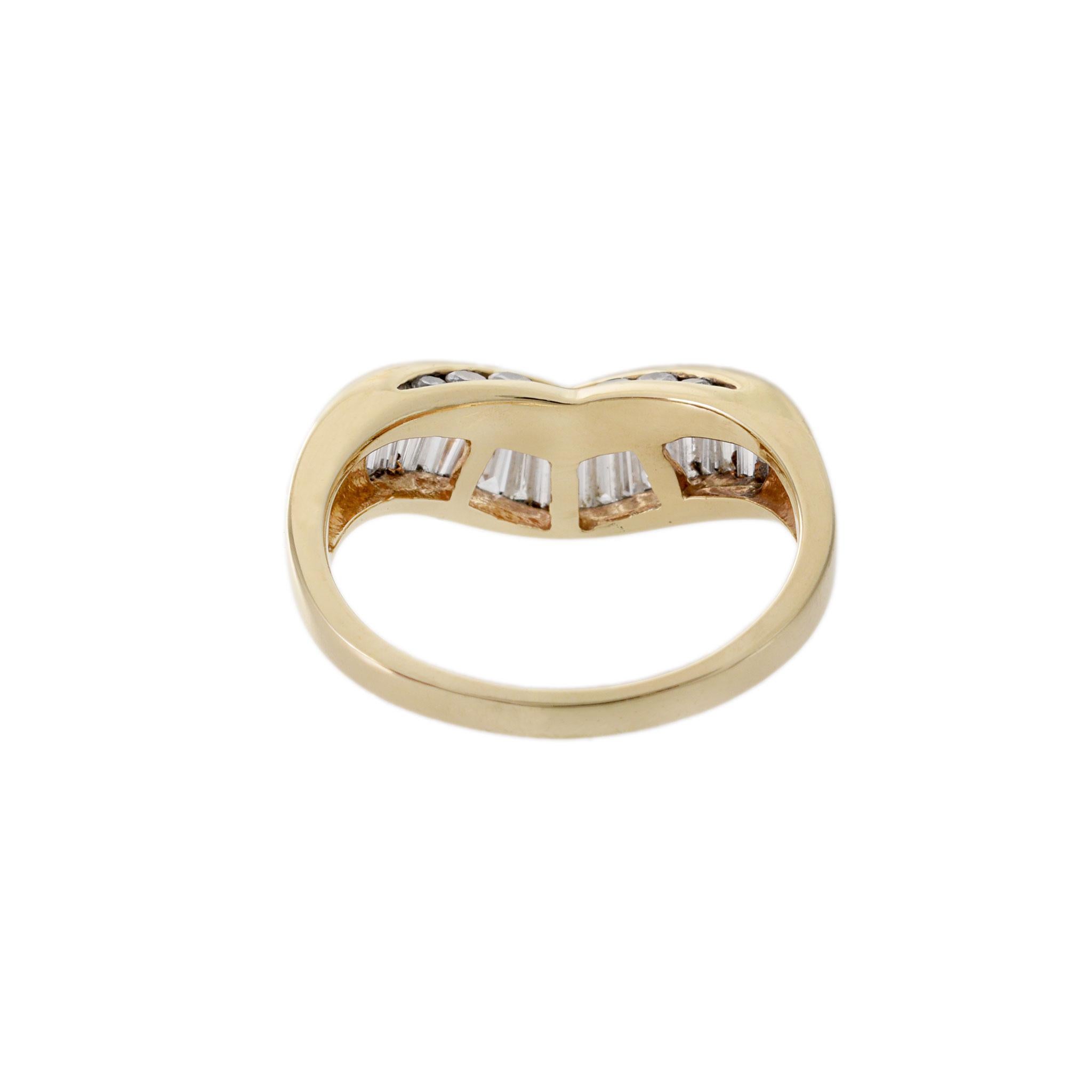 da uomo o donna Vintage By anni '80, fascia con diamanti in oro giallo 14KT in vendita