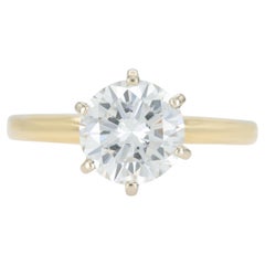 Vintage 1980s 1,50 Karat Rundschliff Solitär Diamant Verlobungsring