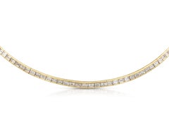 Vintage 1980s 15.00 Carat Baguette Cut Diamond Tennis Necklace