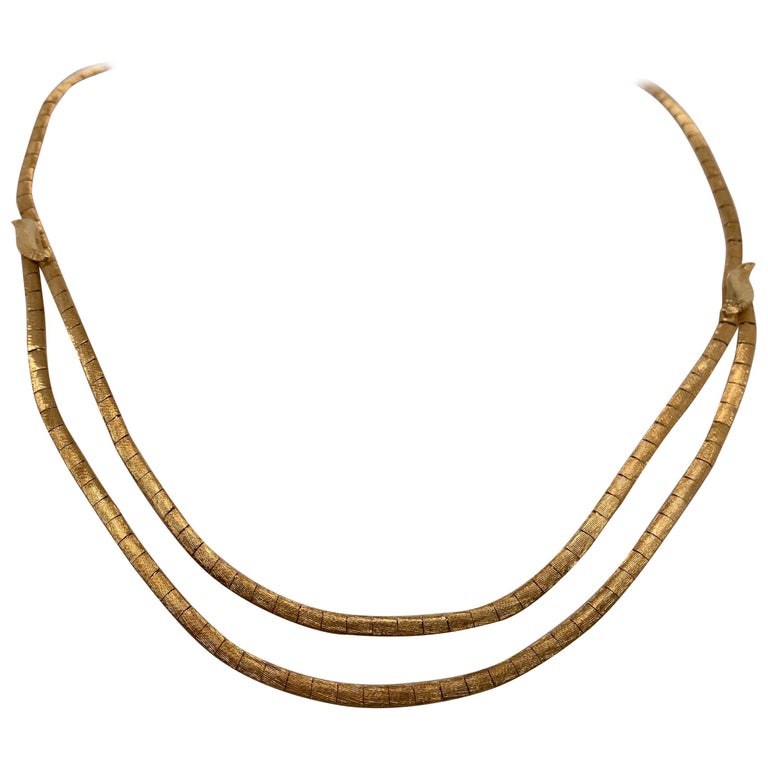 Gold Omega Necklace 71 For Sale On 1stdibs Vintage Omega Necklace Omega Chain Necklace Omega Choker