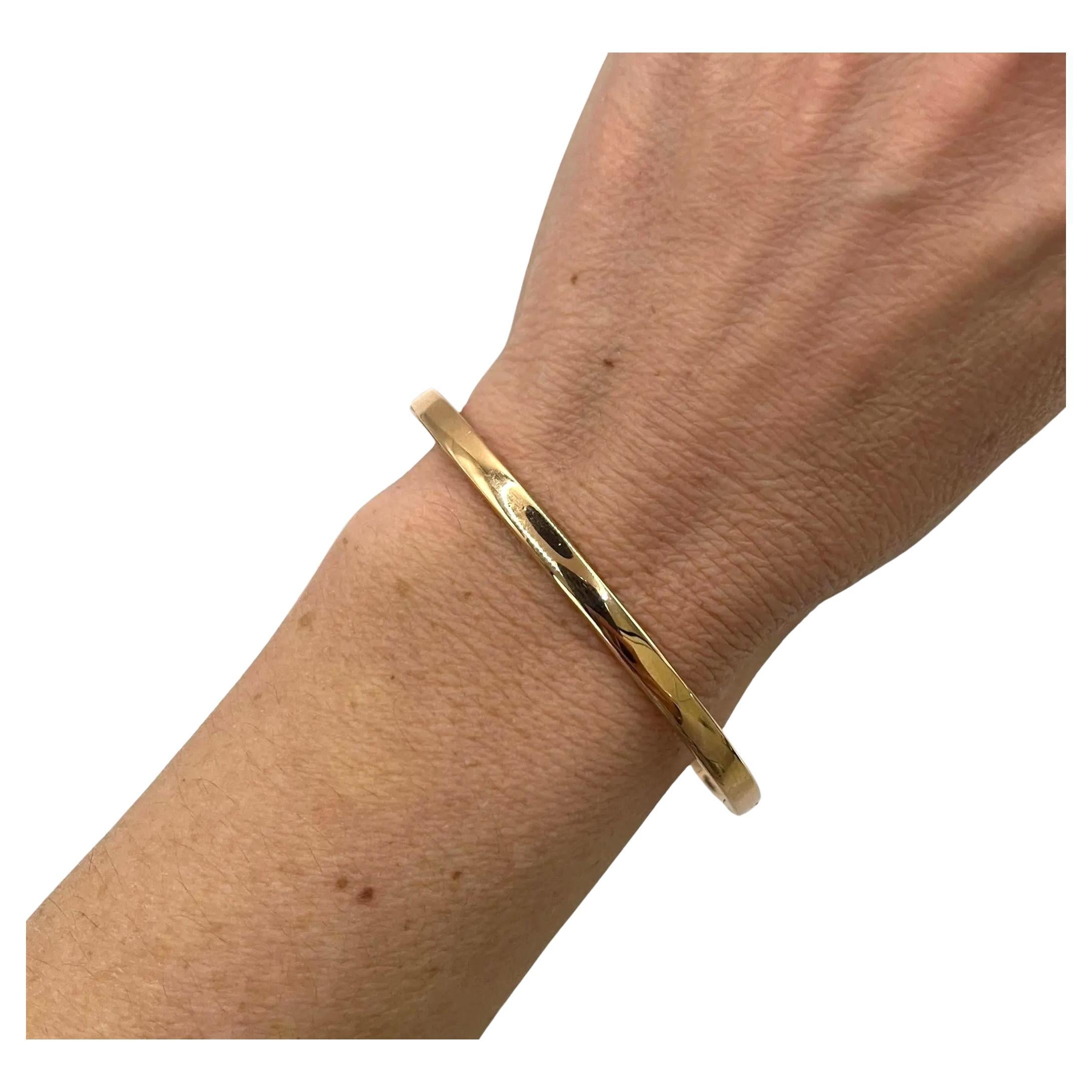 Vintage 1980s 18ct Rose Gold, Plain hinged bangle