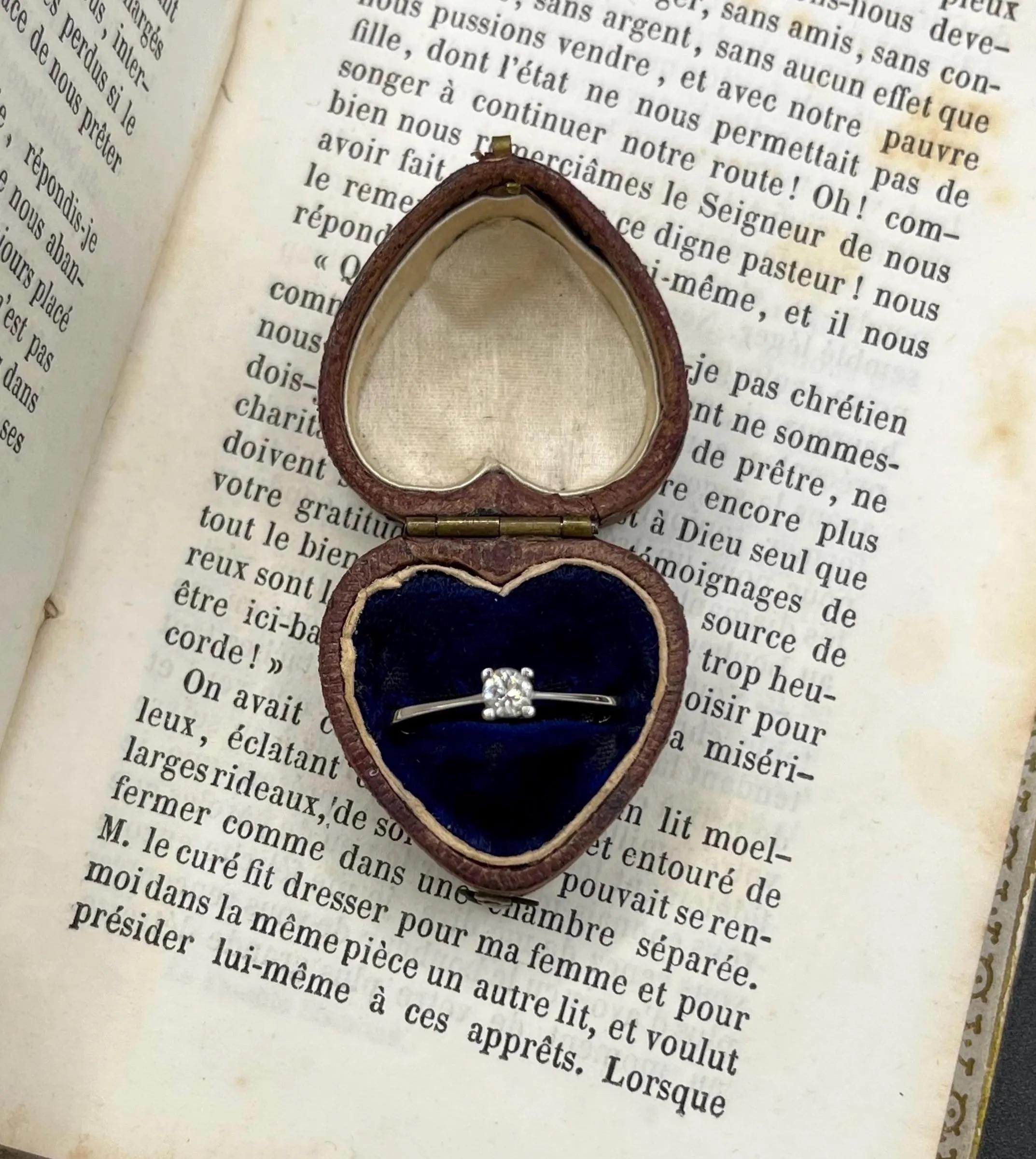 Vintage 1980's 18ct Weißgold, Diamant Single Stone Verlobungsring im Angebot 6