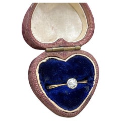 Anillo vintage de diamantes de 0,25 quilates en oro amarillo de 18 ct de la década de 1980 con una sola piedra