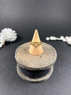 Vintage 1980’s, 18ct Yellow Gold French, Princess Cut Diamond Single Stone Ring