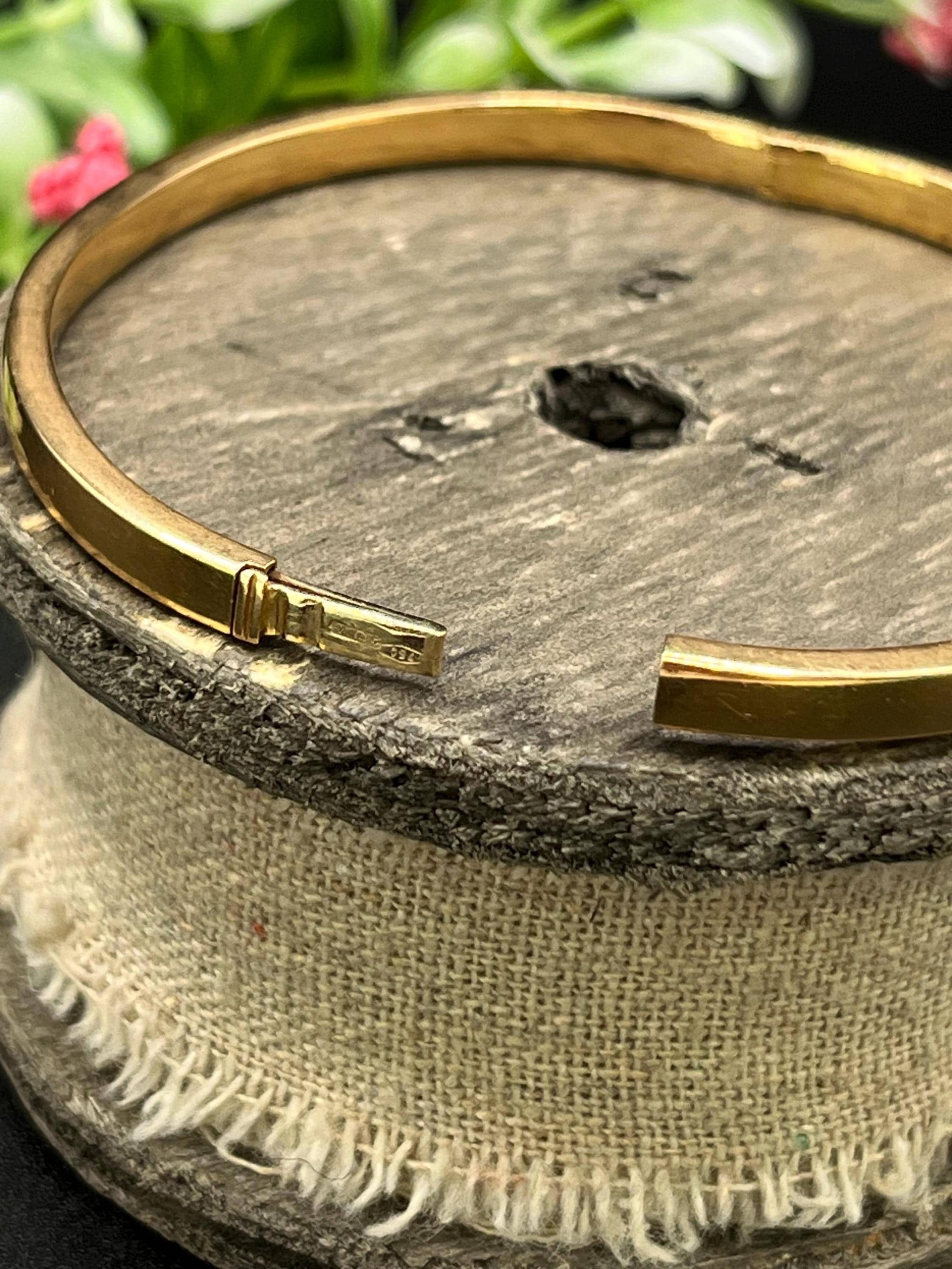Vintage 1980s 18ct Gelbgold, Schlichter Armreif mit Scharnier im Angebot 6