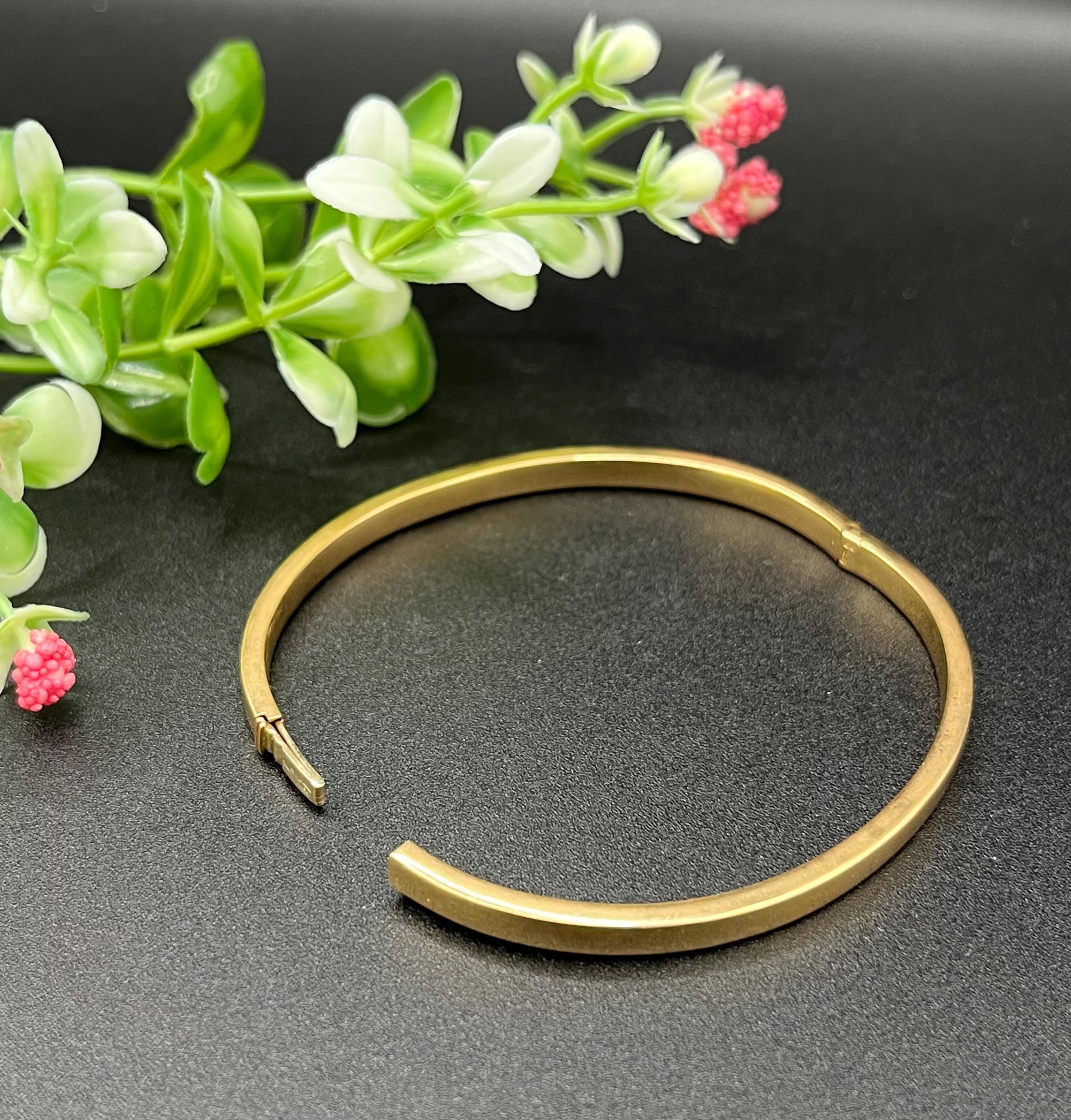 Vintage 1980s 18ct Gelbgold, Schlichter Armreif mit Scharnier im Angebot 5