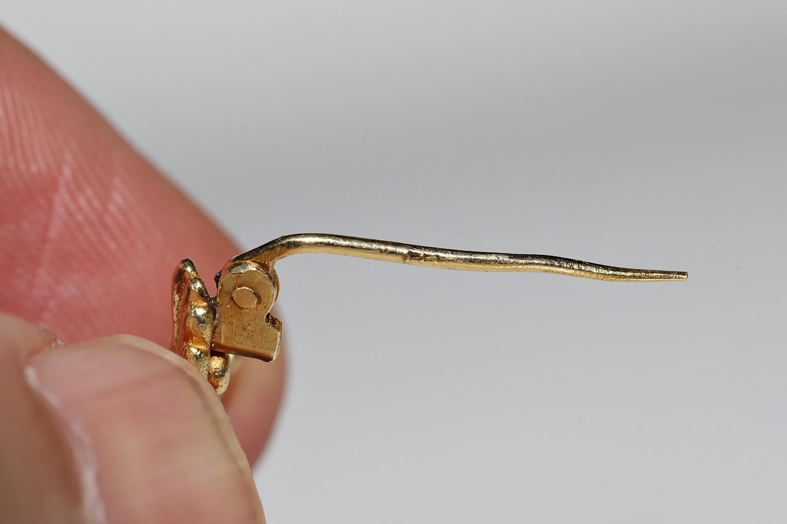 Vintage 1980s 18k Gold Natural Diamond Decorated Bird Brooch  For Sale 1