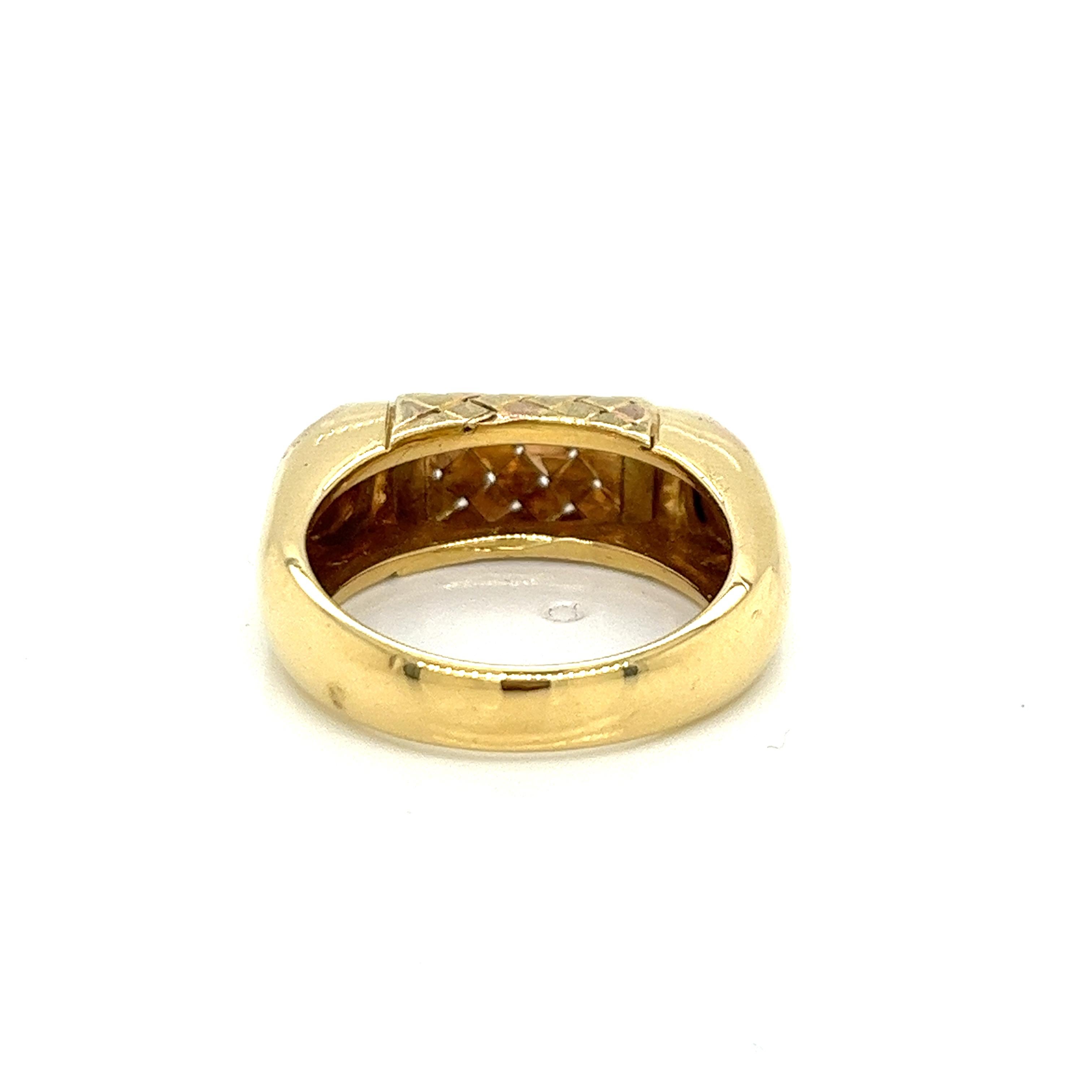 Vintage 1980's 18k Yellow Gold and Rose Gold Statement Ring For Sale 1