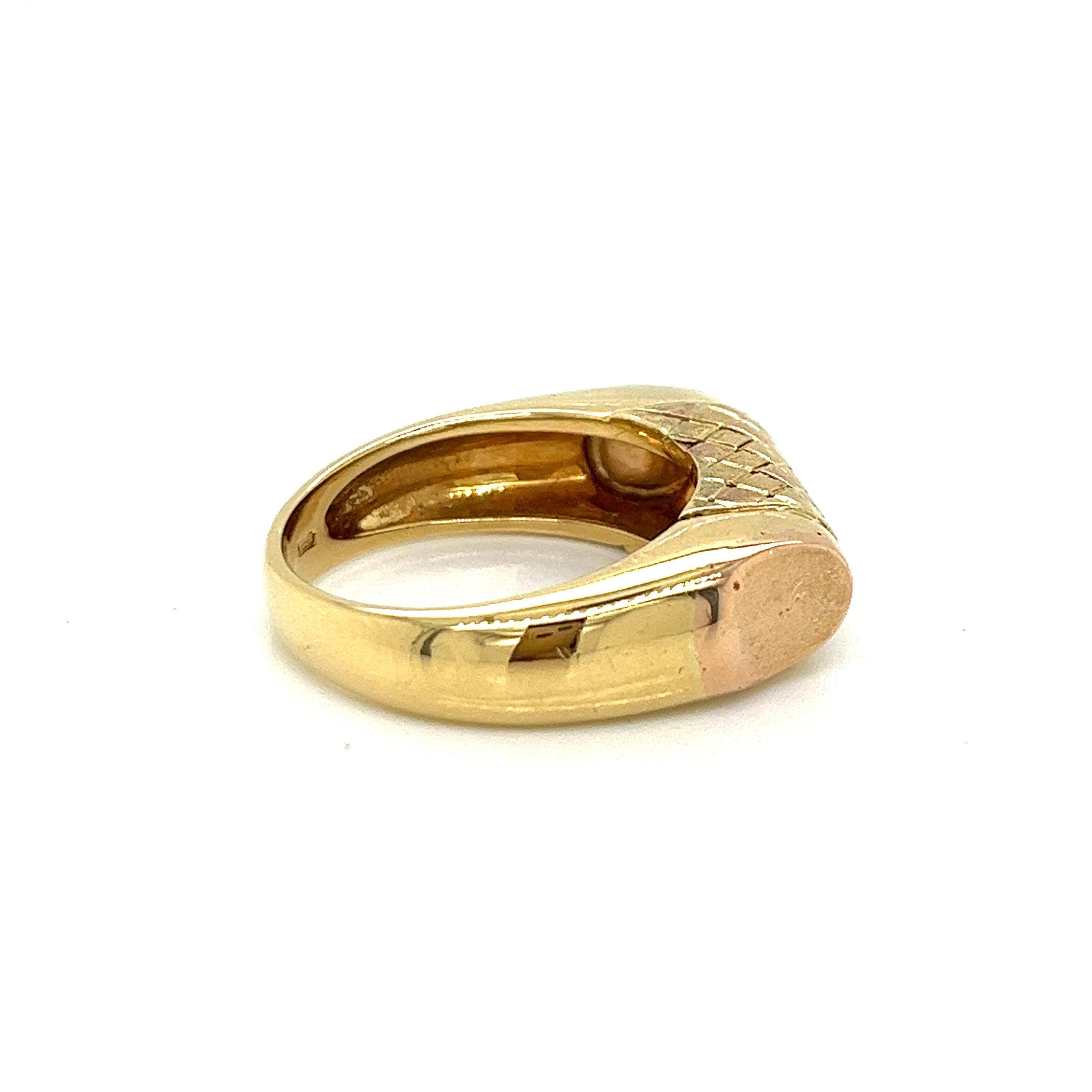 Women's Vintage 1980's 18k Yellow Gold and Rose Gold Statement Ring For Sale