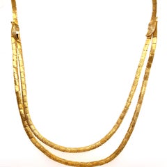 Vintage 1980s 18 Karat Yellow Gold Omega Layered Necklace