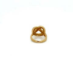 Vintage 1980's 18k Yellow Gold Pretzel Statement Ring
