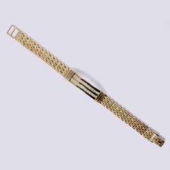 Bracciale vintage anni '80 con 2 file di diamanti in oro giallo 14 ct.