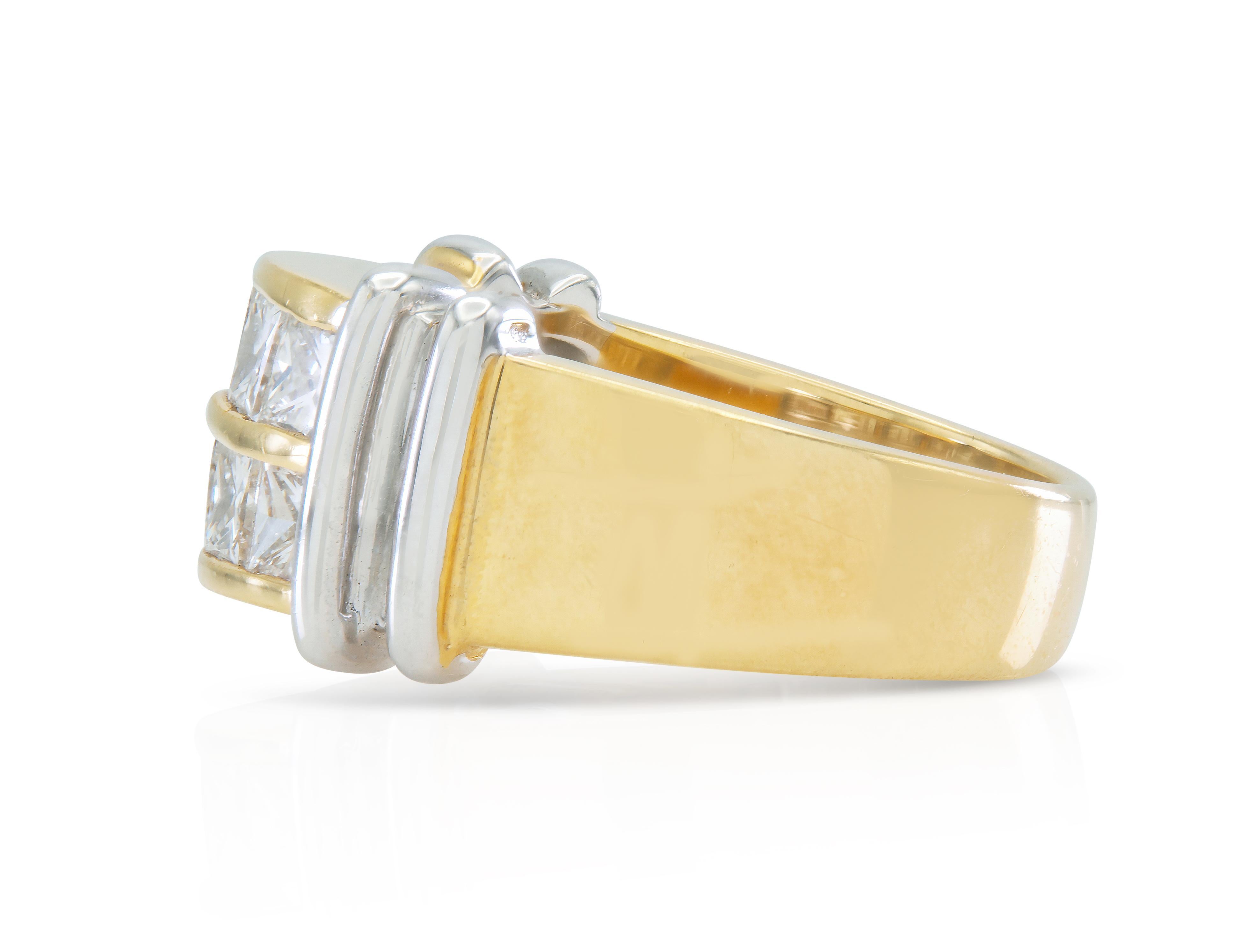 Taille princesse Vintage 1980 2.00 Carat Princess Cut Diamonds Ring en vente